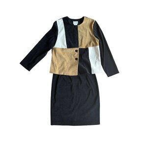 Koret Dress Petite Womens Jacket skirt Velvet Size 8